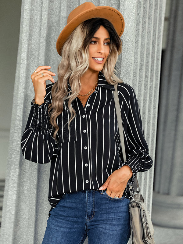 Women's striped fashion casual loose shirt