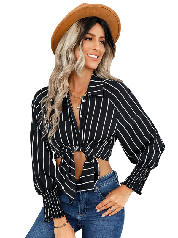 Women's striped fashion casual loose shirt