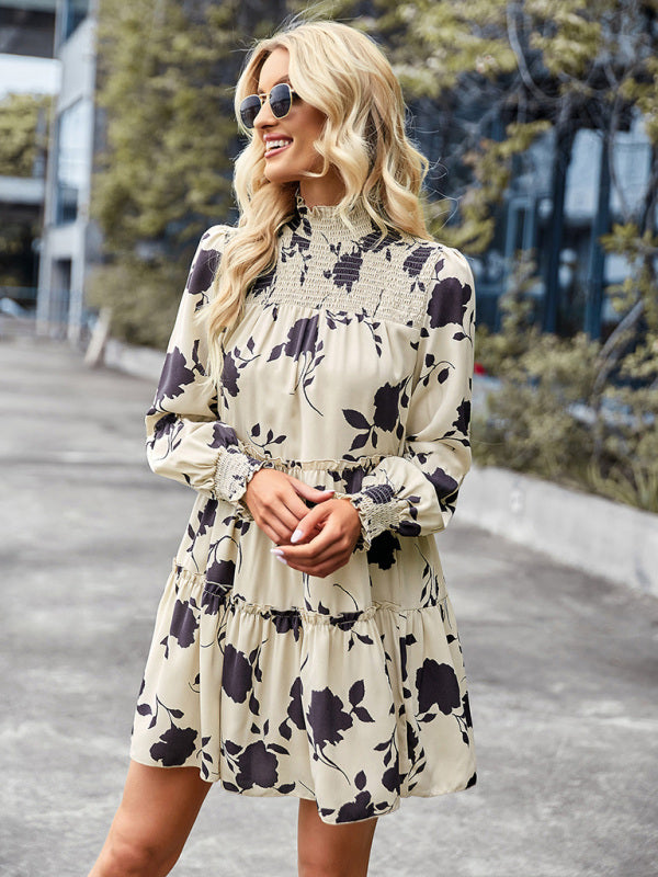 Women's elegant long sleeved loose dress