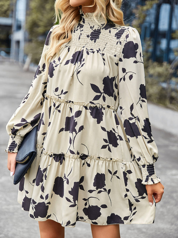 Women's elegant long sleeved loose dress