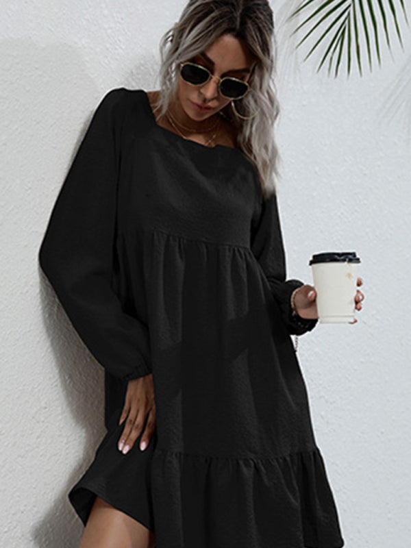 New product long -sleeved long -sleeved base fashion dress