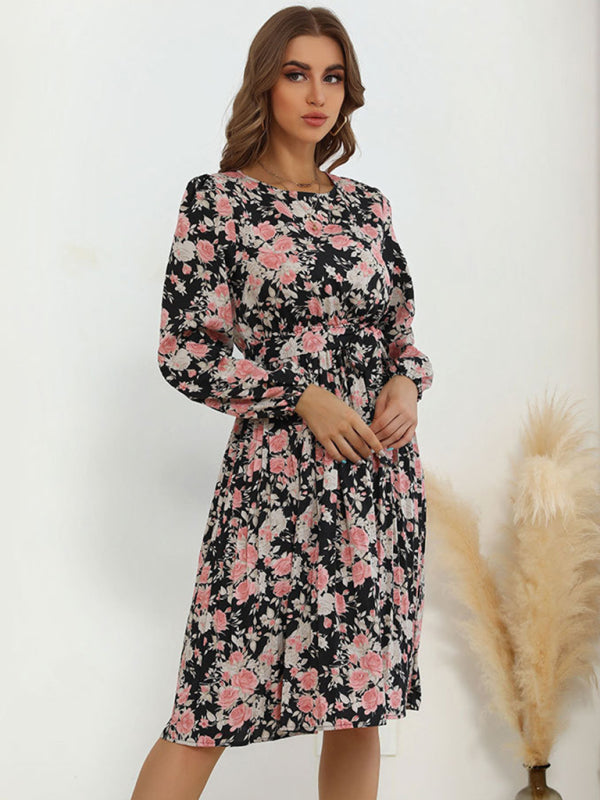 New product long -sleeved long -sleeved base fashion dress