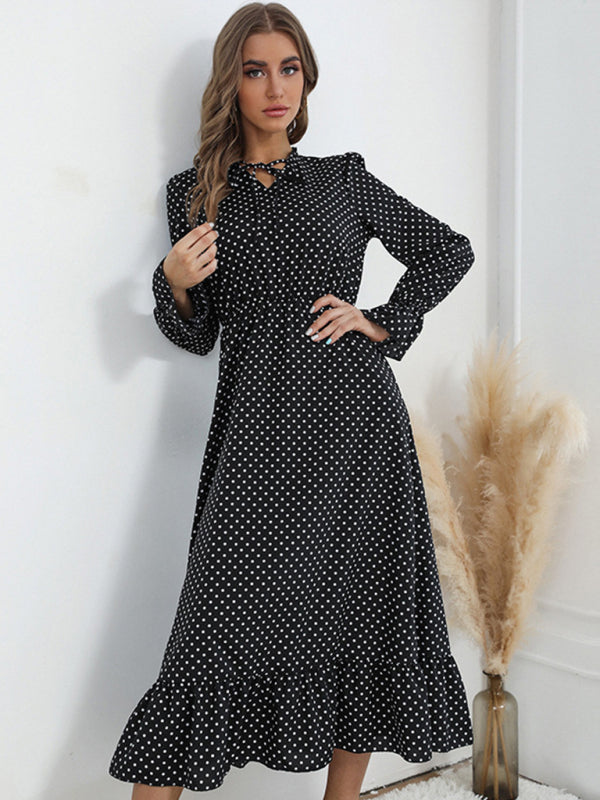 Fashion women's long -sleeved bottoming wild dress