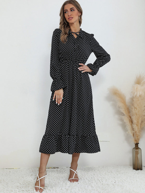 Fashion women's long -sleeved bottoming wild dress