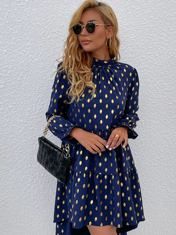 Women's long -sleeved casual fashion versatile dress