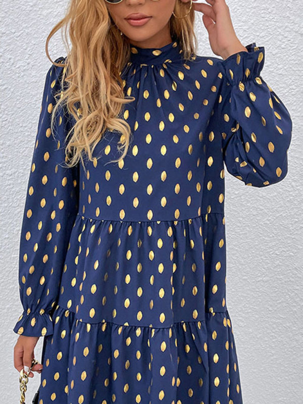 Women's long -sleeved casual fashion versatile dress