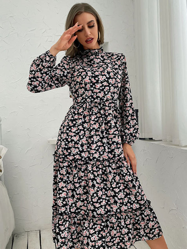 New product long -sleeved long -sleeved base fashion dress