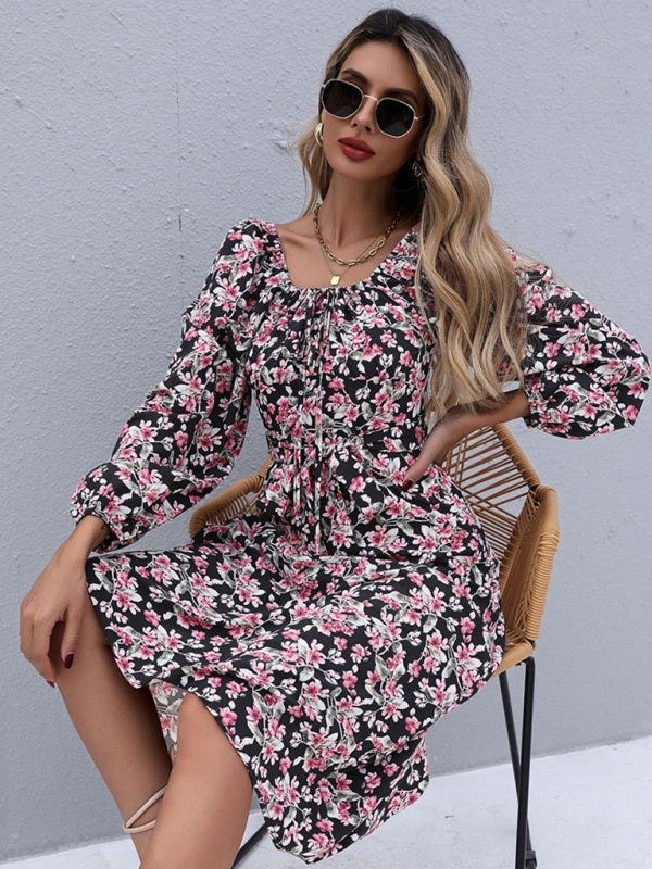 Women's long -sleeved casual fashion versatile dress