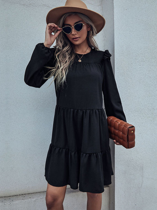 European and American women's new product explosion long -sleeved dress