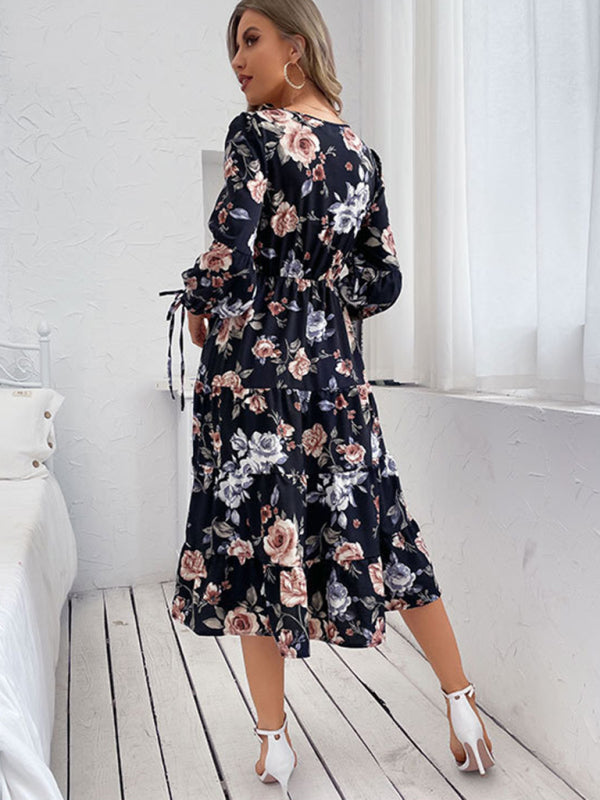 European and American women's new product explosion long -sleeved dress