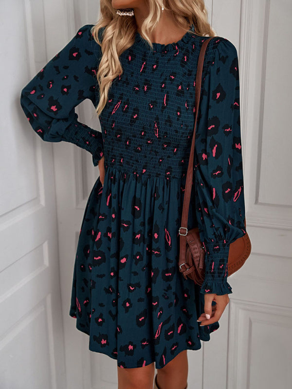 Women's Floral Sexy Lantern Sleeve Casual Dress