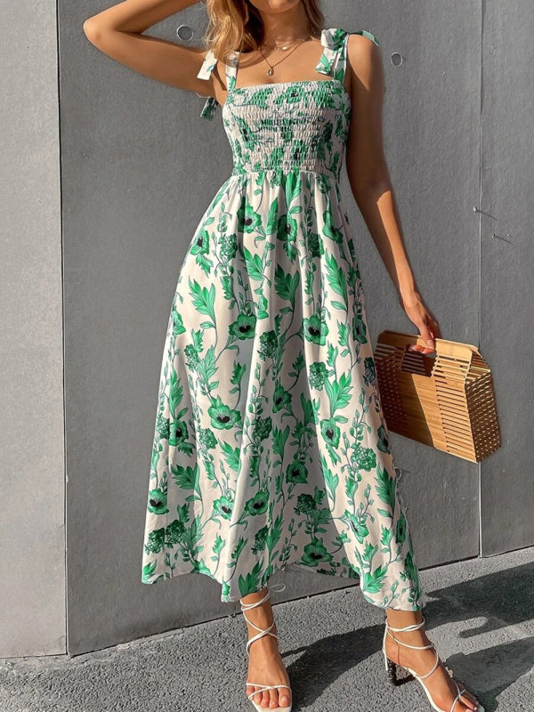 Sexy Slim Dress Sleeveless Sling Print Temperament Women's Long Dress