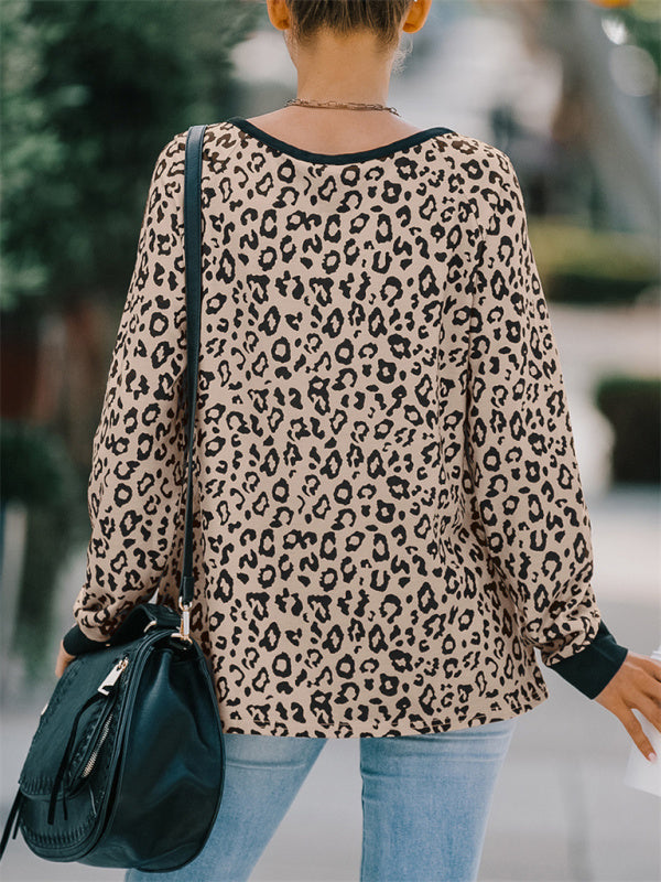 Casual loose camouflage long-sleeved T-shirt for women