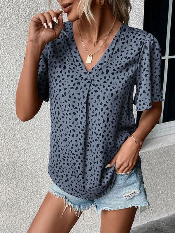 Summer New Fashion Ladies Tops Leopard Print Shirts