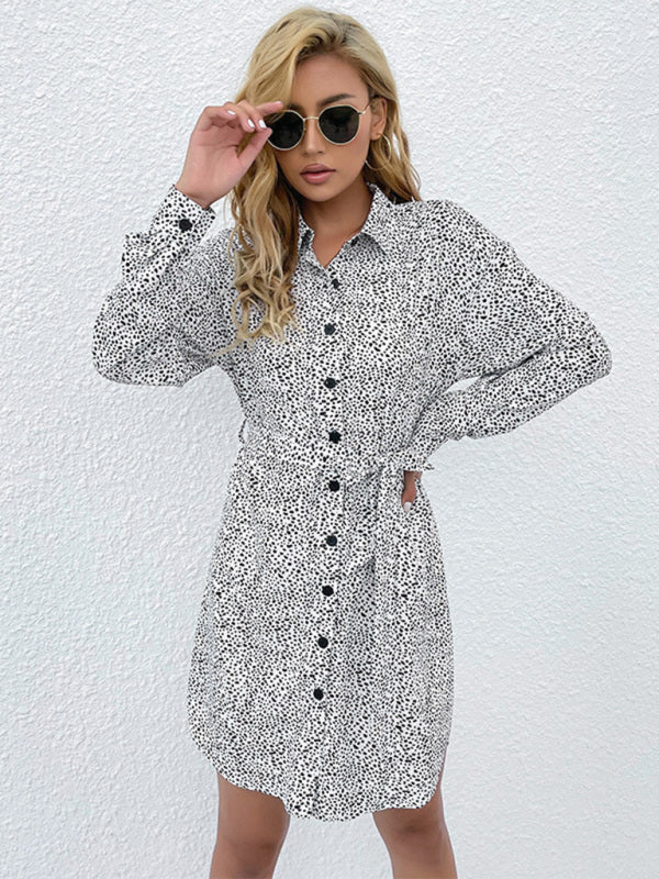 Fashion Ladies Shirt Long Sleeve Printed Dress