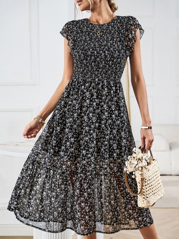 New women's temperament elegant floral dress