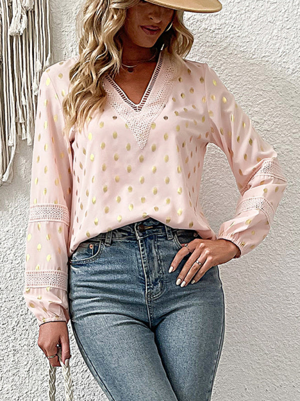 New women's long sleeve bronzing shirt