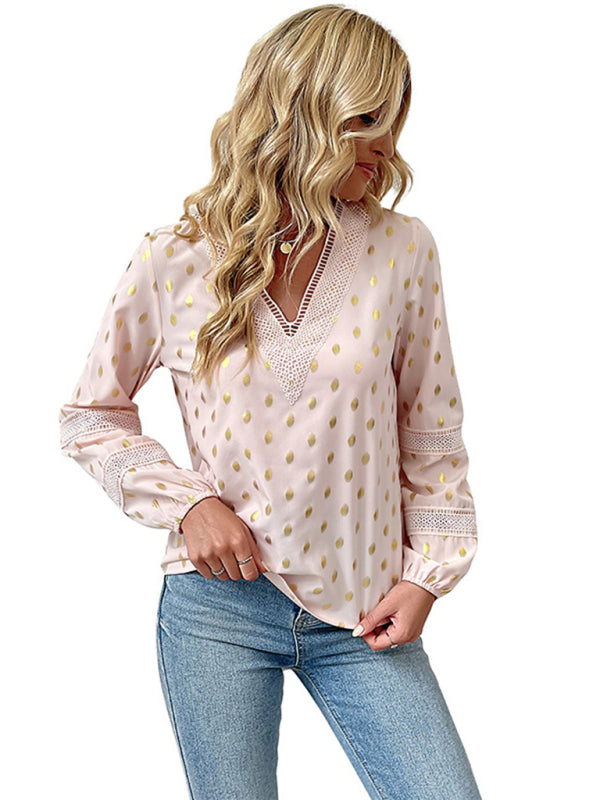 New women's long sleeve bronzing shirt