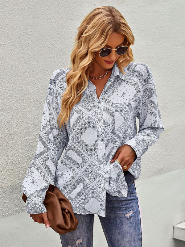 New Four Seasons Casual Print Long Sleeve Shirt