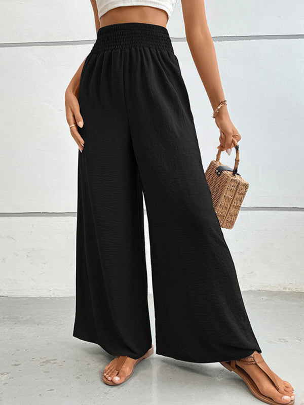 New casual solid color flared wide-leg pants