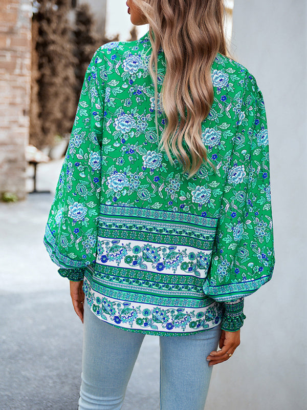 Women's Printed Vacation Casual Long Sleeve Top