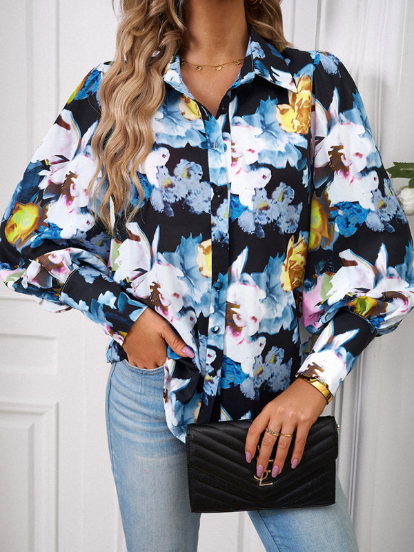 Ladies Printed Casual Vacation Loose Shirt Top