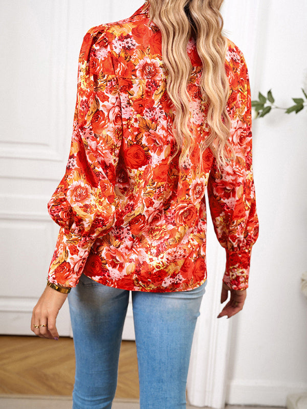 Ladies Printed Casual Vacation Loose Shirt Top