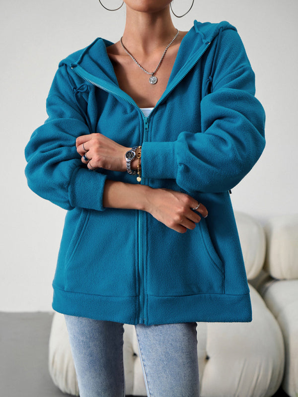 Women's Fashion Casual Loose Casual Sweater Cardigan Hooded Jacket