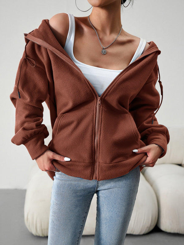 Women's Fashion Casual Loose Casual Sweater Cardigan Hooded Jacket