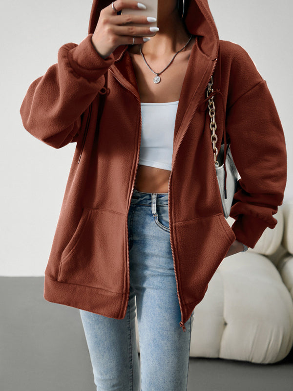 Women's Fashion Casual Loose Casual Sweater Cardigan Hooded Jacket