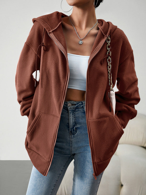 Women's Fashion Casual Loose Casual Sweater Cardigan Hooded Jacket