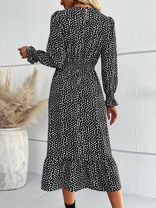 Women's New Long Sleeve Printed Dress