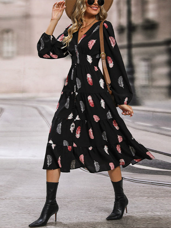 Women's Fashion Long Sleeve Elegant Dress