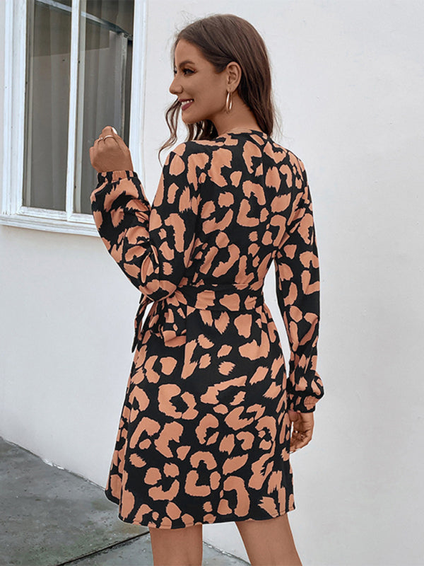 New women's one piece long sleeve v-neck dress