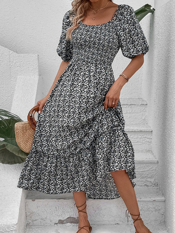 New Women's Clothing New Floral Retro Elegant Dress