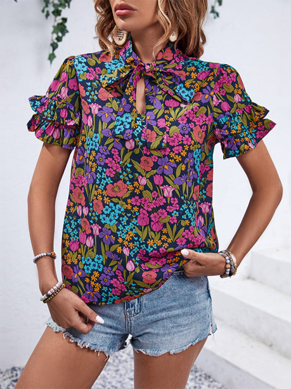 New women's clothing new printed ethnic style shirts