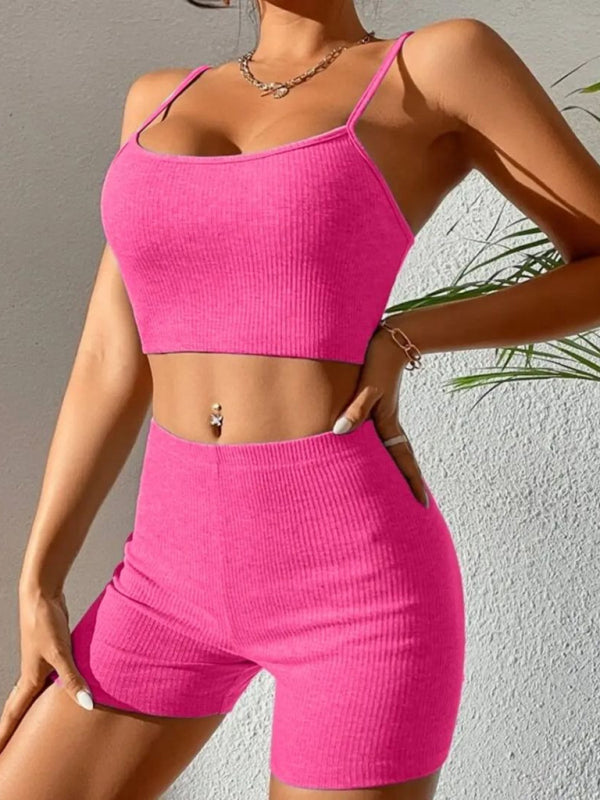 Sexy suspender shorts fashion suit yoga sports suit