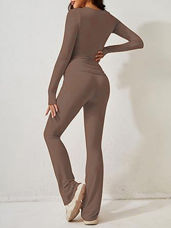 Women's Casual Solid Color Fashion Slim Long Sleeve Suit