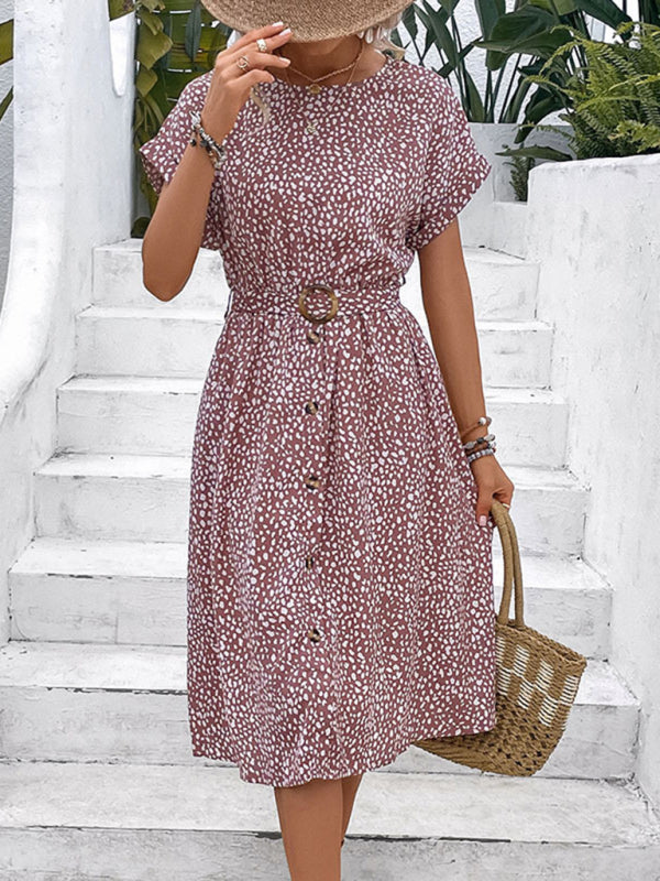 New fashionable women's temperament printed dress