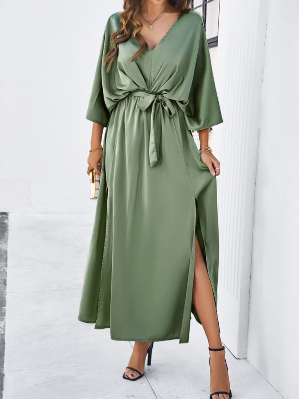 women's new style elegant v-neck loose dress