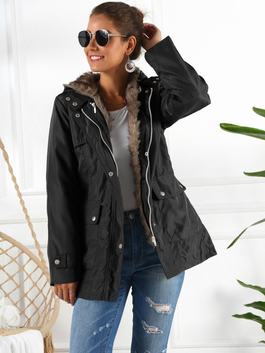 Ivy Lane Full Size Hooded Jacket with Detachable Liner (Three - Way Wear) - Outerwear
