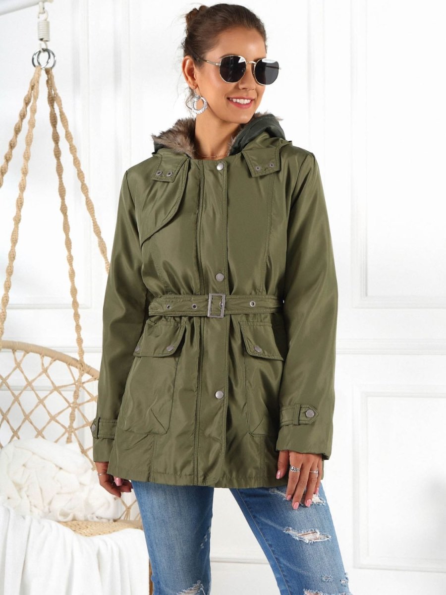 Ivy Lane Full Size Hooded Jacket with Detachable Liner (Three - Way Wear) - Outerwear
