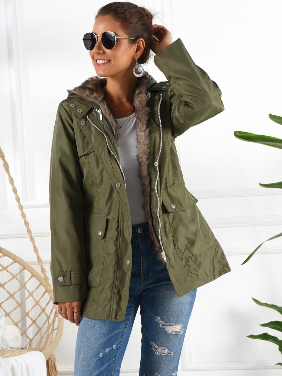 Ivy Lane Full Size Hooded Jacket with Detachable Liner (Three - Way Wear) - Outerwear