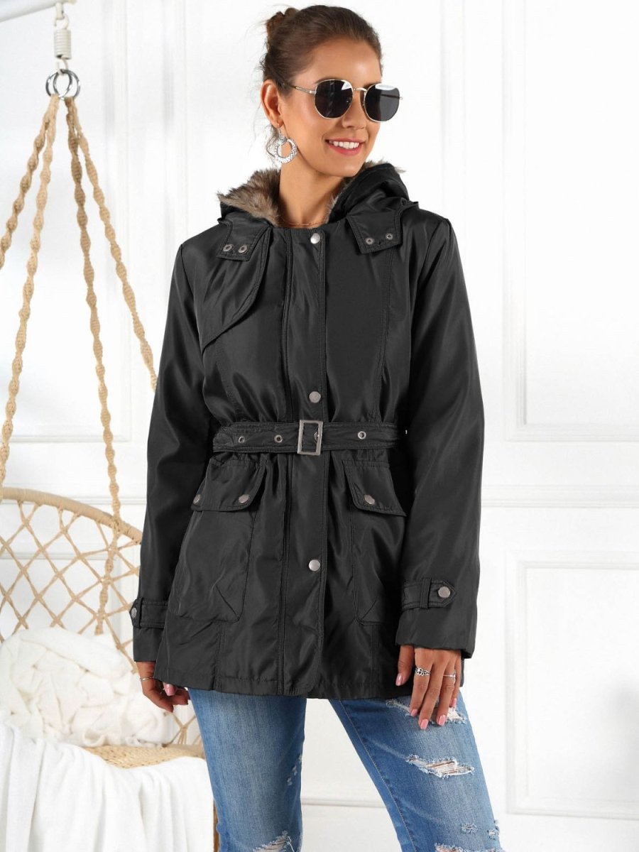 Ivy Lane Full Size Hooded Jacket with Detachable Liner (Three - Way Wear) - Outerwear
