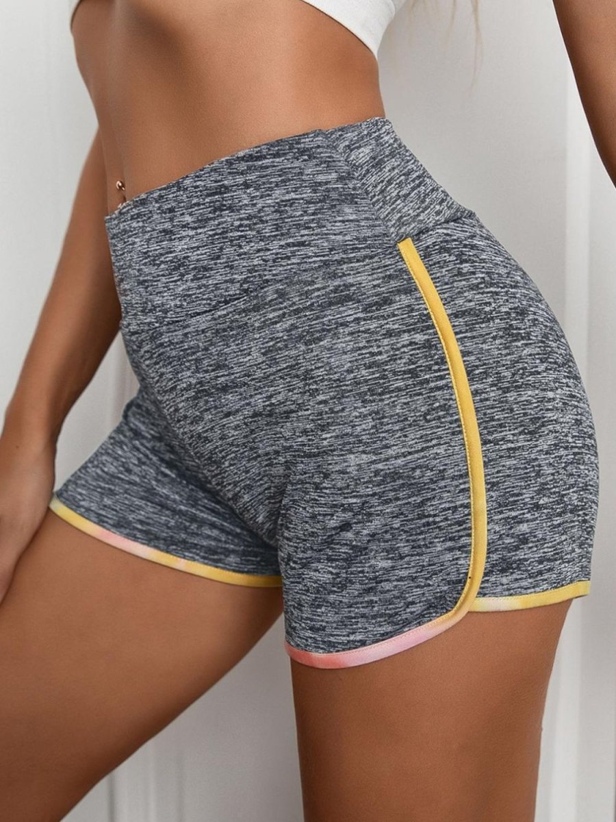 Ivy Lane Heathered Wide Waistband Shorts - Bottoms