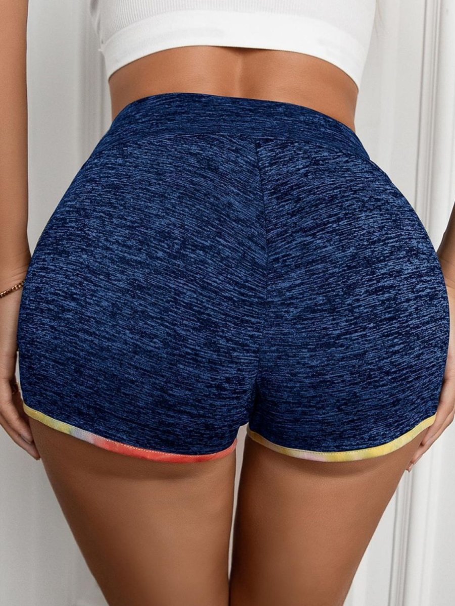 Ivy Lane Heathered Wide Waistband Shorts - Bottoms