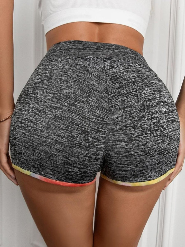 Ivy Lane Heathered Wide Waistband Shorts - Bottoms