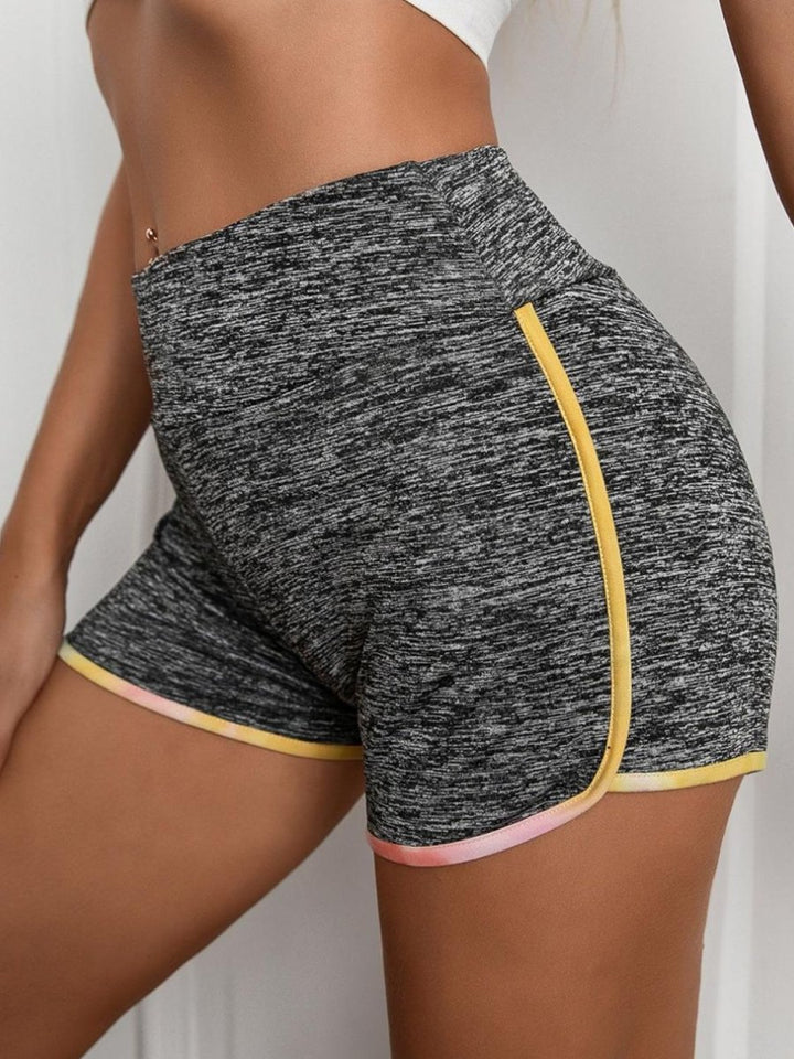 Ivy Lane Heathered Wide Waistband Shorts - Bottoms