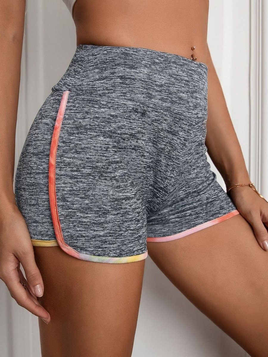 Ivy Lane Heathered Wide Waistband Shorts - Bottoms