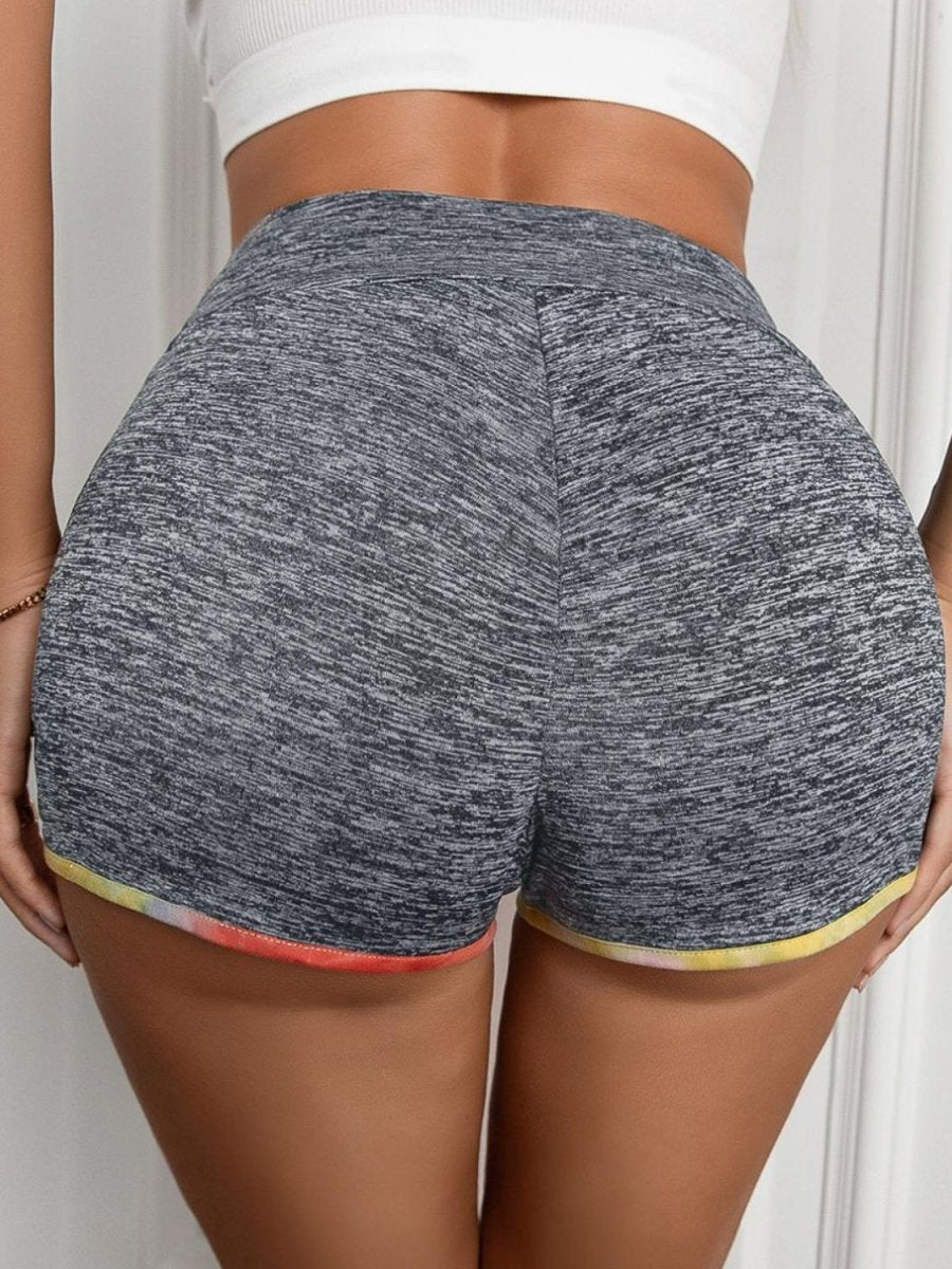 Ivy Lane Heathered Wide Waistband Shorts - Bottoms